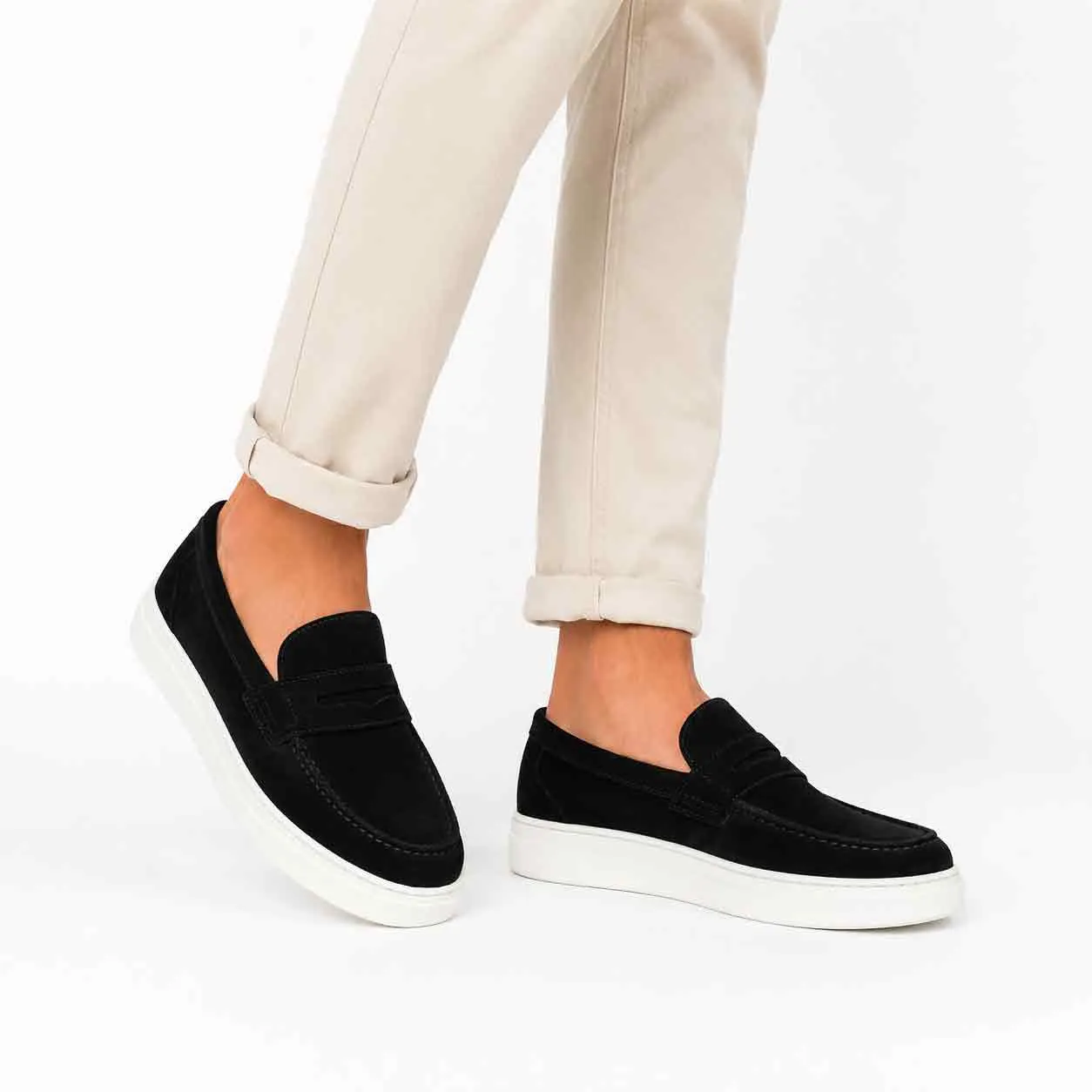 Moccasin pour homme 270 noir daim   miniature